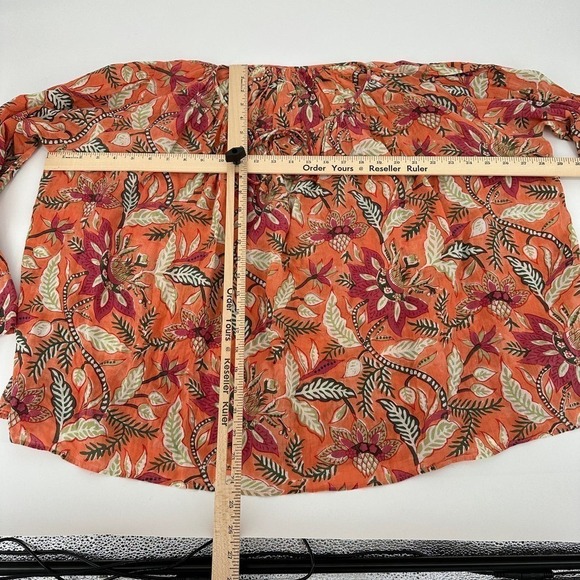 Antik Batik Women's Kalao Floral Long Sleeve Flowy Boho Peasant Blouse Size 40 M - Picture 10 of 16
